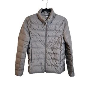Uniqlo Lightweight Down Puffer Jacket Size S Gray Water Repellent Packable